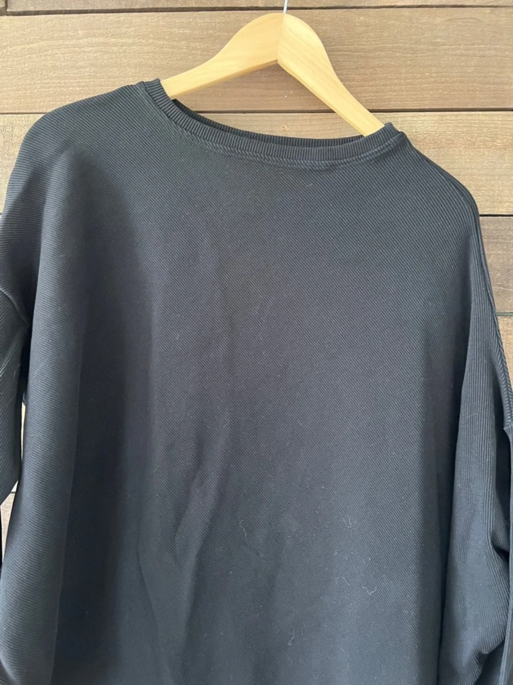 Aakasha Women's Black Ribbed Long Sleeve Asymmetrical Sweater Top Dress Size 3X - Picture 2 of 5